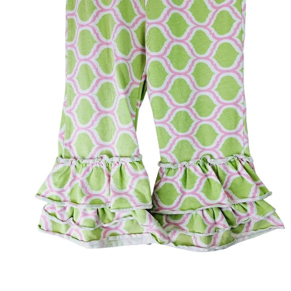 Southern Tots Girls Cropped Geometric Ruffled Bottom Pants, 2T - Picture 4 of 5